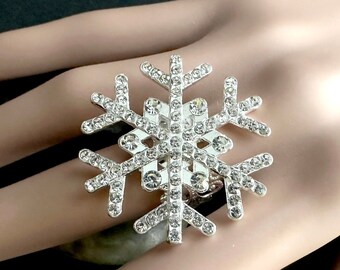 Spilla donna delle nevi di strass - Gioielli di Natale Von Walhof / Pin