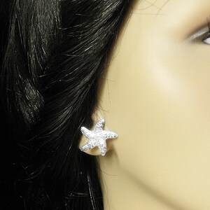 Fuchsia Red Starfish Earrings. Star Earrings with Silver Stud Earring Backs. Handmade Jewelry. image 4