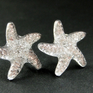 Starfish Earrings. Star Earrings with Silver Stud Earring Backs. Handmade Jewelry.