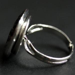 Tree of Life Ring. Tree Ring. Pewter Ring. Adjustable Ring. Silver RIng. Handmade Ring. Pewter Button Ring. Handmade Jewelry. image 4