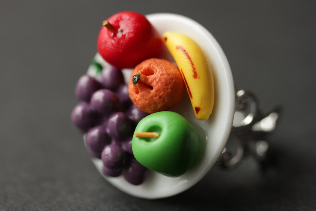 Realfruit Rings Food Ring. Fruit Plate Ring. Fruit Ring. Apple, Orange, Grape and ...