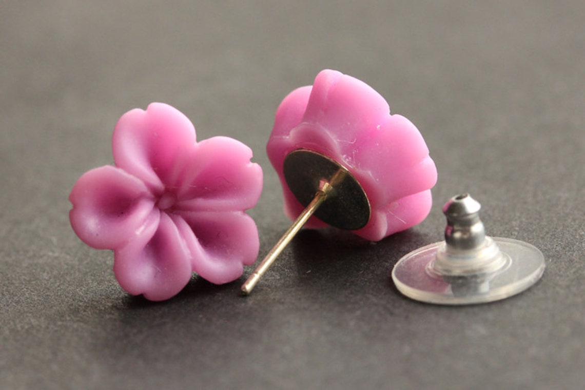 Lilac Flower Earrings. Lilac Purple Earrings. Silver Post Etsy