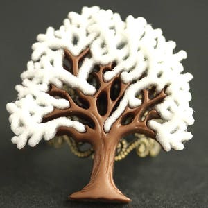 Winter Tree Ring. Winter Ring. Snowy Tree Ring. Snow Ring. Bronze Ring. Adjustable Ring. Handmade Jewelry.