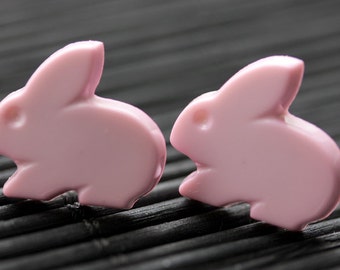 Pink Bunny Earrings. Easter Bunny Earrings. Pink Rabbit Earrings. Post Earrings. Easter Earrings. Stud Earrings.Handmade Jewelry.