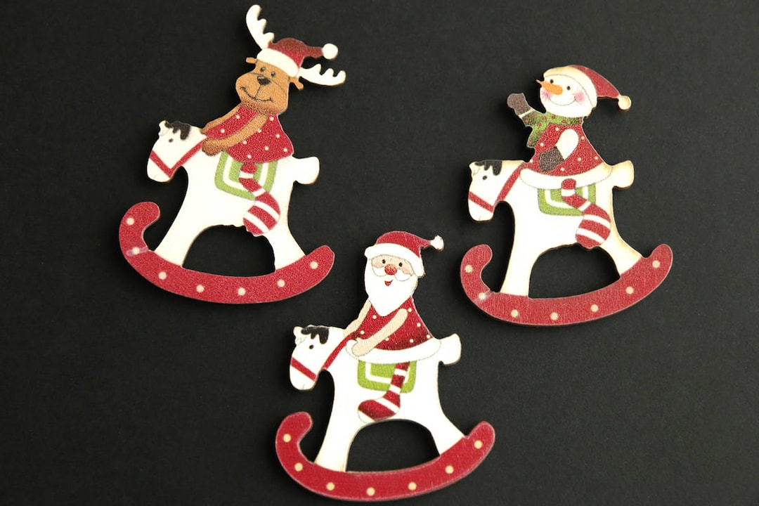 Three Holiday Magnets. Christmas Fridge Magnets. Christmas Magnets ...