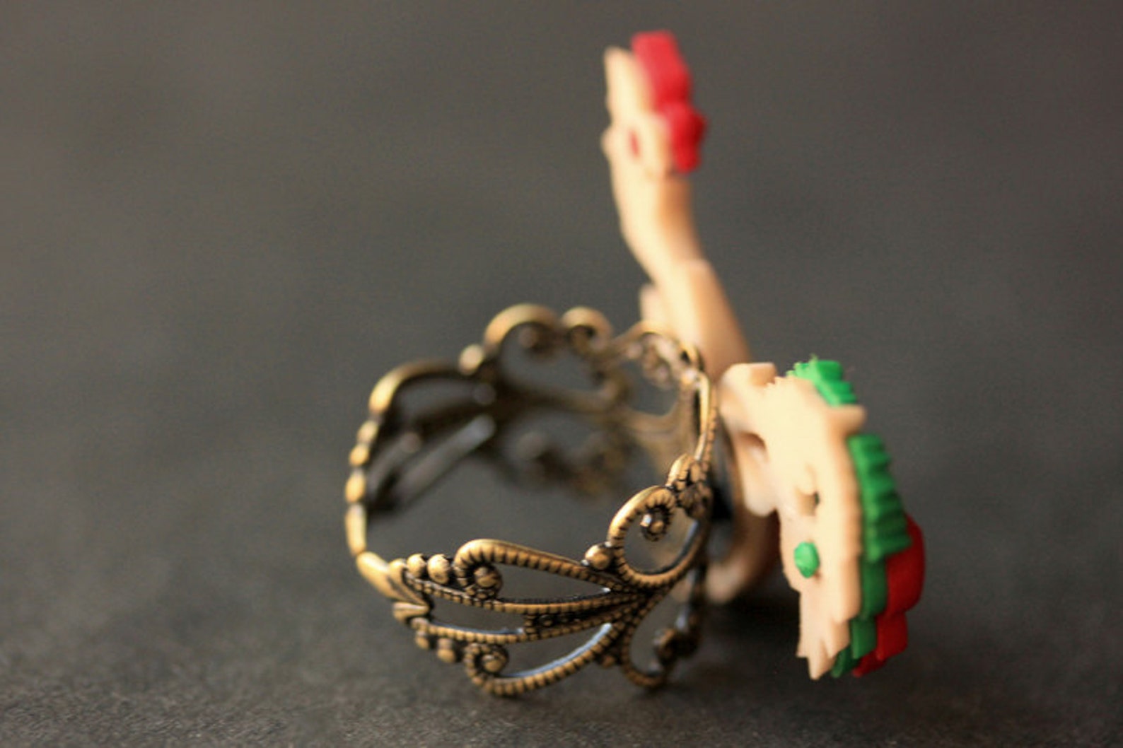 Reindeer Ring. Christmas Ring. Deer Ring. Holiday Jewelry. Adjustable ...