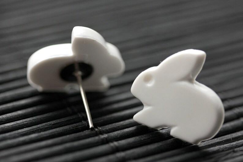 White Bunny Earrings. Easter Bunny Earrings. White Rabbit Etsy