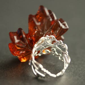Brown Maple Leaf Ring. Autumn Leaf Ring. Fall Leaves Filigree Ring ...