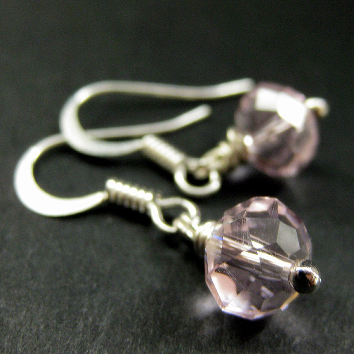 Anka Pink Dot Glass Hook Earrings