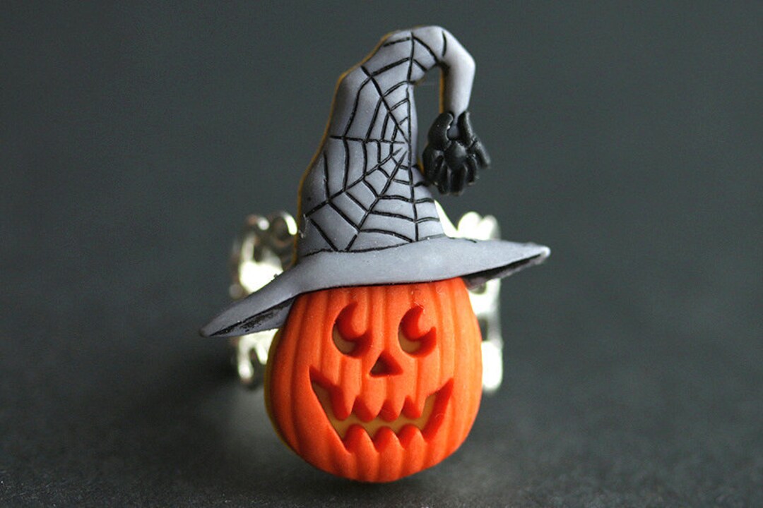 Halloween Ring. Jackolantern Ring. Pumpkin Ring. Halloween Etsy UK
