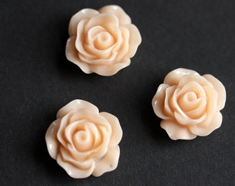 Peach Rose Flower Refrigerator Magnets. Set of Three. Peach Flower Magnets. Handmade Home Decor.