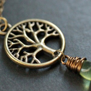 Tree of Life Necklace. Bronze Tree Necklace. Tree of Life Teardrop Necklace. (CHOOSE YOUR COLOR) Handmade Jewelry.