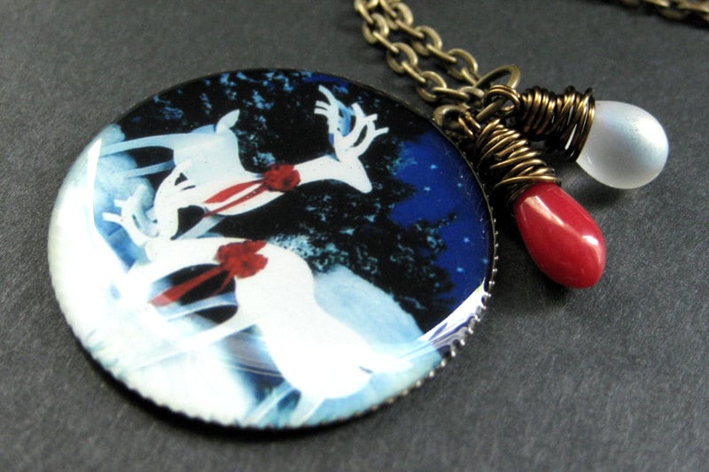 Pendentif Collier Christmas Reindeer 2016 Par Beaded Treasures - Vert - Neuf