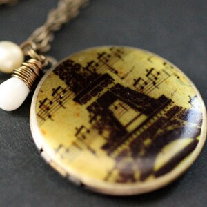 Eiffel Tower Locket Necklace. Eiffel Tower Necklace. Paris Locket with White Coral Teardrop and Pearl. France Necklace. Handmade Jewelry.
