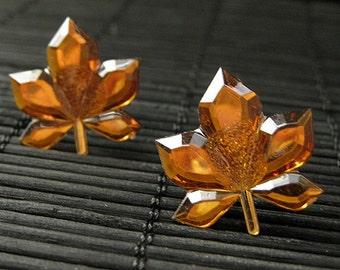 Autumn Leaf Earrings. Maple Leaf Earrings with Silver Stud Earring Backs. Leaf Earrings. Handmade Jewelry.