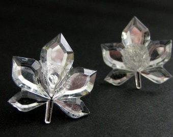 Maple Leaf Earrings. Silver Leaf Earrings with Silver Stud Earring Backs. Mirrored Leaf Earrings. Handmade Jewelry.