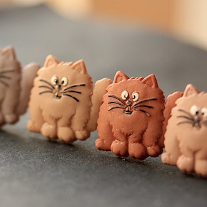 Brown Cat Ring. Cat Button Ring. Cartoon Cat Ring. Button Ring. Silver Ring. Bronze Ring. Adjustable Ring. Handmade Ring. Handmade Jewelry.