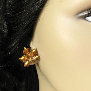 Autumn Leaf Earrings. Maple Leaf Earrings with Silver Stud Earring Backs. Leaf Earrings. Handmade Jewelry. image 4