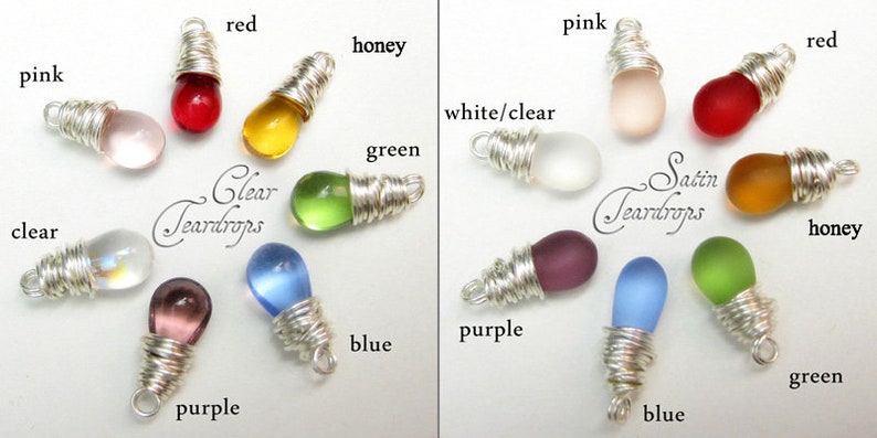 Glass Teardrop Earrings in Silver. Dangle Earrings. Drop Earrings. Silver Wire Wrapped Elixir Earrings. Silver Earrings. Handmade Jewelry. image 5