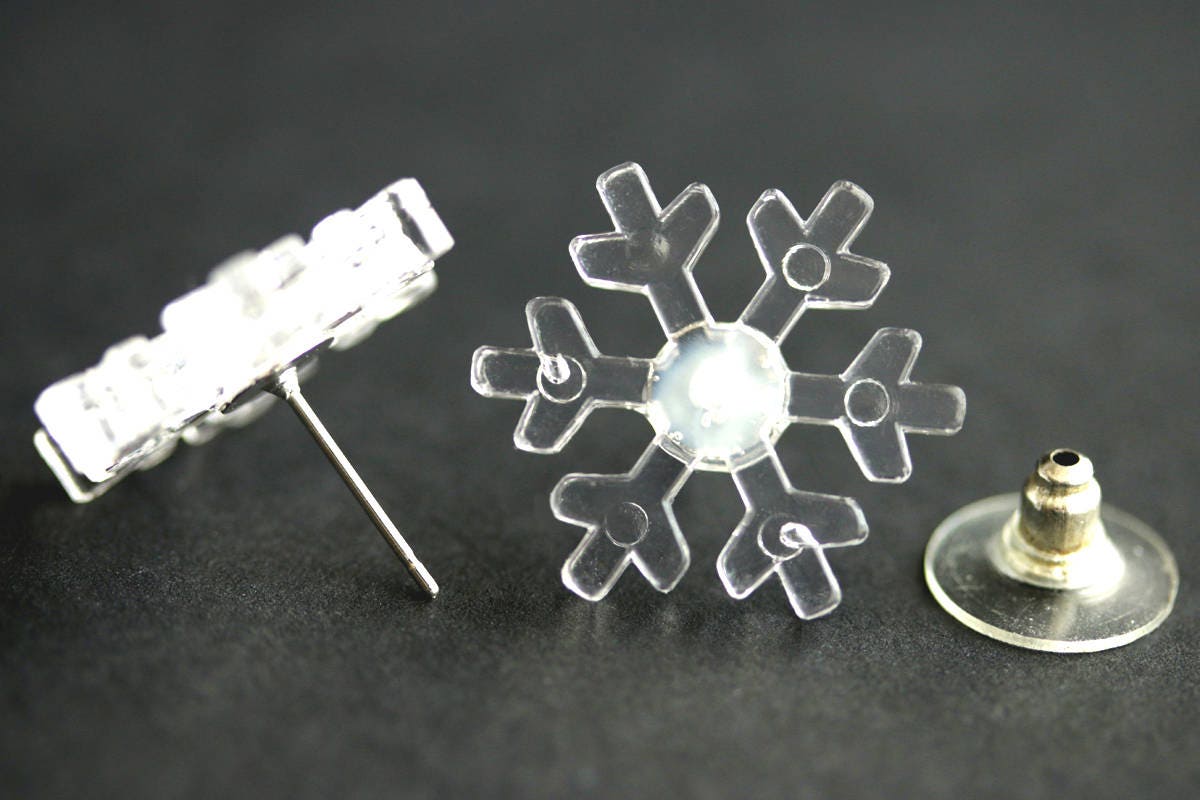 FUNTE Orecchini A Fiocco Di Neve Con Zirconi, In Argento 925, Per Donna, Regalo Di Natale Con Portagioie