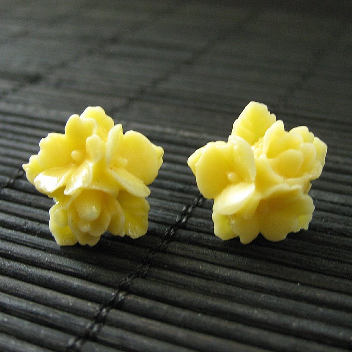 Yellow Flower Cluster Earrings. Yellow Flower Earrings. Silver Etsy