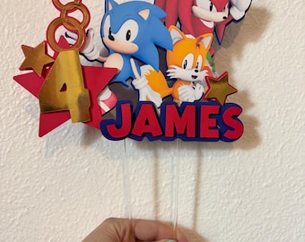 Personalisierte 3D Sonic the Hedgehog Cake Topper