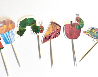 Hungry Caterpillar Cupcake Toppers