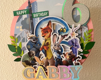 Zootopia Cake Topper - Customized - Handmade