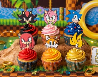 Sonic the Hedgehog Inspired Cupcake Toppers