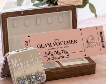 Delux Personalized Bridesmaid Proposal Gift Box, Voucher, and Mirror