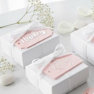 Personalized Acrylic Tag Custom Label Pink Name Identifier Wedding Favor Decoration Present Marker Customizable
