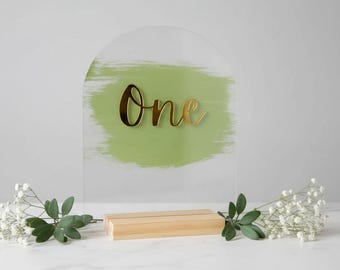 Modern Acrylic Wedding Table Numbers, Elegant Reception Centerpiece