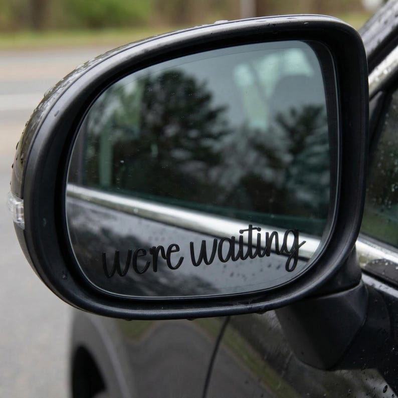 Car Mirror Decal Side Decoration Vinyl Sticker Black Script Text Design ...