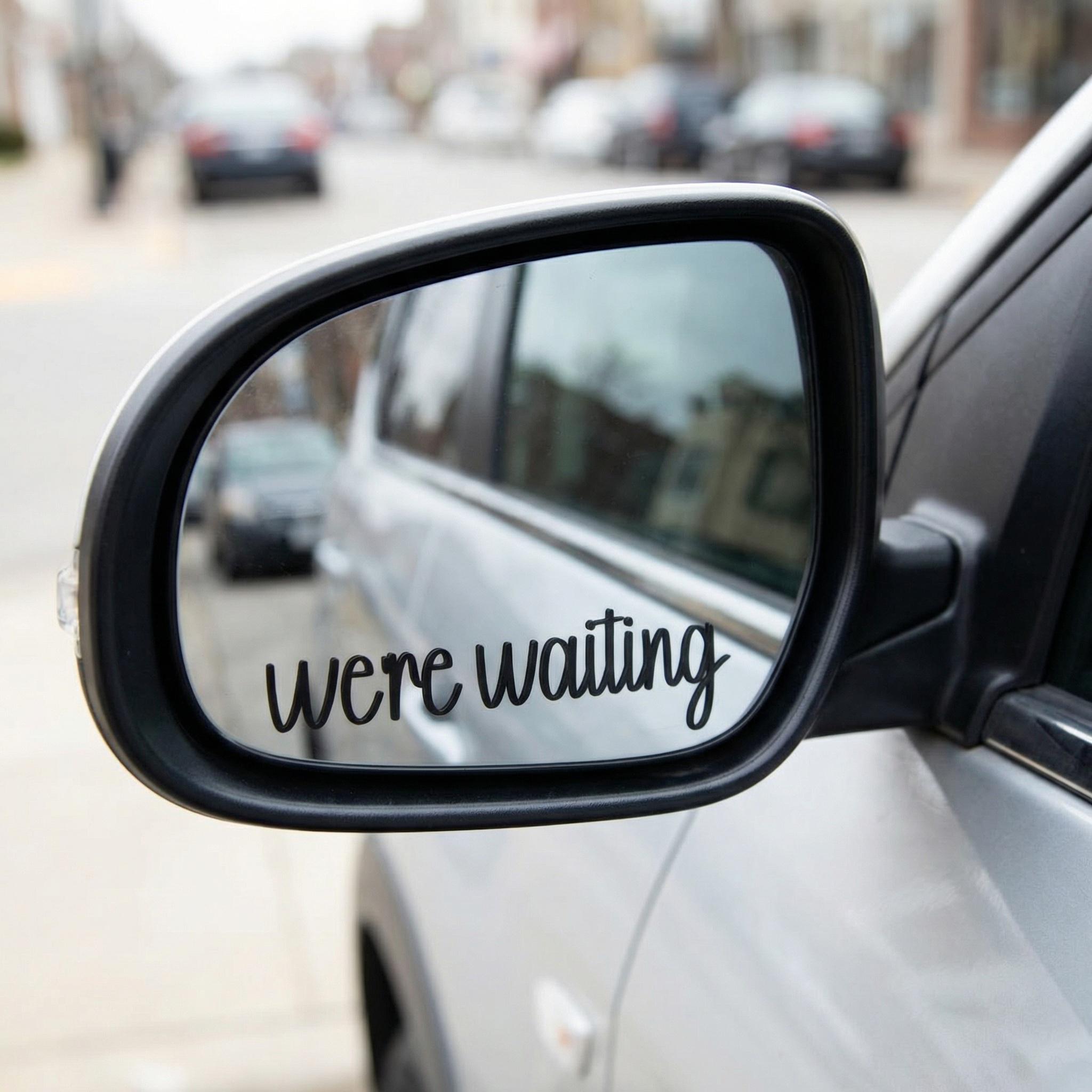 Car Mirror Decal Side Decoration Vinyl Sticker Black Script Text Design ...