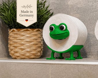 Bernd der Frosch Klopapierhalter universell passend | Toilettenpapierhalter Tier Figur fürs Bad & Gäste WC | lustige WC Deko