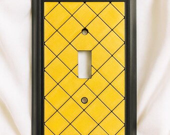 Golden 3D Light Switch Cover • Geometric Art Decor • Luxurious Accent for Your Interior