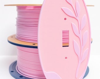 Pink Leaf Light Switch Cover • Modern Switch Plate • Minimalist Wall Decor • 3D Printed Light Cover • Kids Room & Nursery Decor