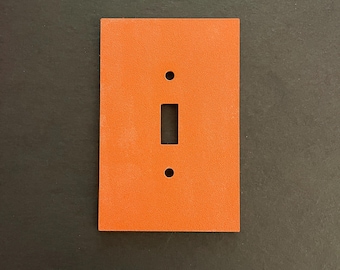 Modern Orange Toggle Light Switch Cover | Textured 3D Printed Wall Plate | Minimal Home Decor