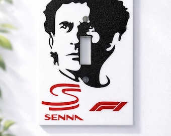 Vintage Racing Legend Switch Plate Cover – Motorsport Wall Decor – 3D Printed Light Switch Cover – Modern Garage Gift – Racing Room Accent
