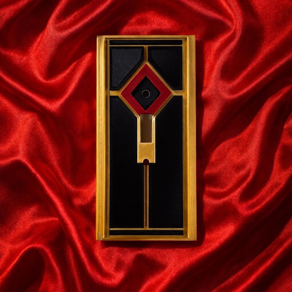 Luxury 3D Printed Light Switch Cover – Black, Red & Gold – Modern Geometric Wall Plate – Unique Home Decor – Statement Wall Accent
