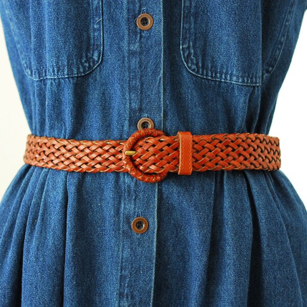 Woven Leather Belt Etsy
