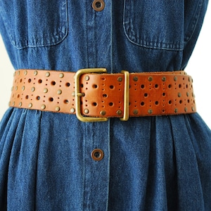 vintage studded leather belt