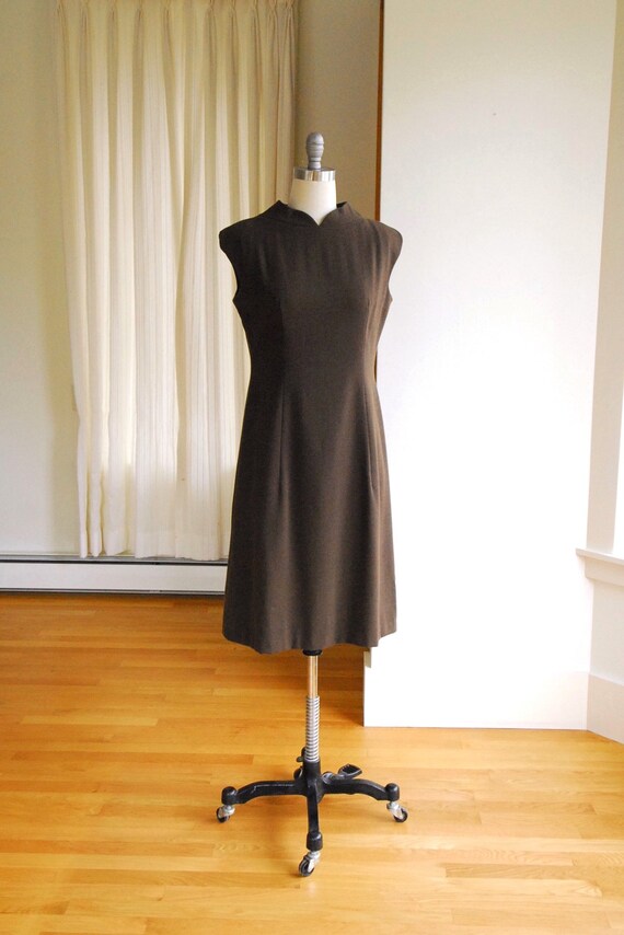 vintage 1960s Pauline Trigere dark brown wool mod… - image 4