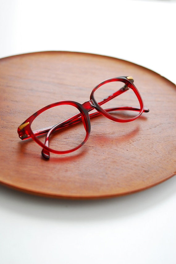 vintage Italian ruby red eyeglasses - image 1