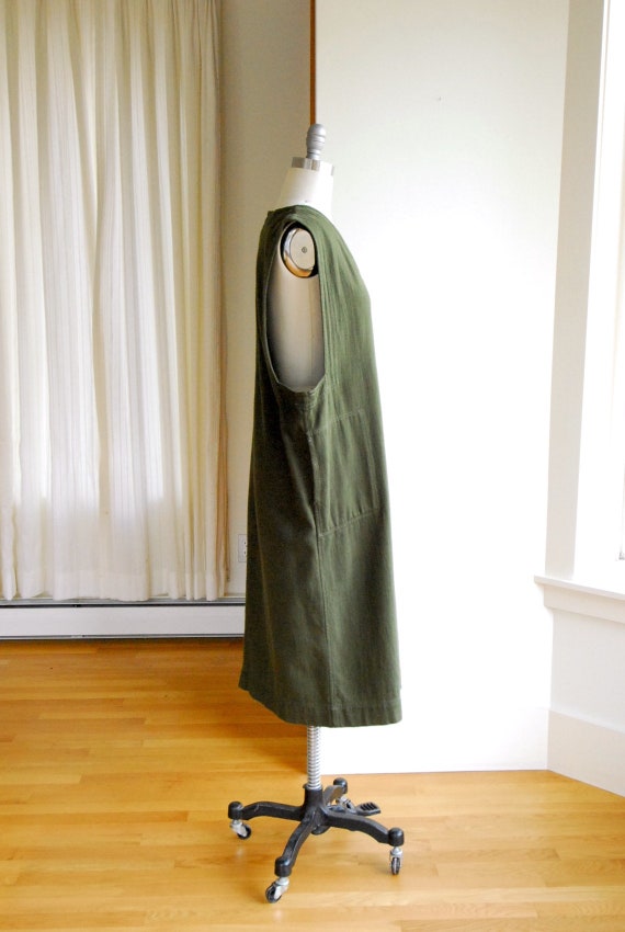 vintage Junko Sagawa green cotton long duster vest - image 3