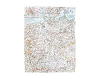 vintage 1950s Germany map poster wall art
