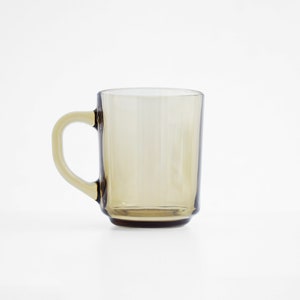 vintage Arcoroc France smoked glass mug