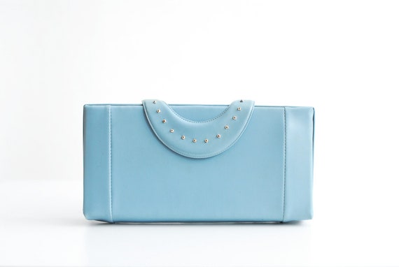 vintage 1950s powder blue clutch - image 1