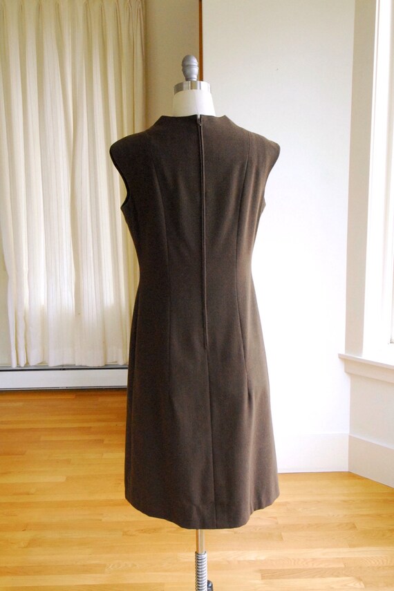 vintage 1960s Pauline Trigere dark brown wool mod… - image 3