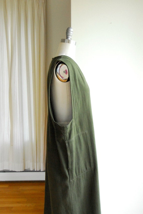 vintage Junko Sagawa green cotton long duster vest - image 4